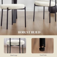 HOMCOM 4 Pieces Kitchen Chairs, Modern Dining Chairs w/ Corduroy Upholstery and Steel Legs for Living Room, Beige(m-6)