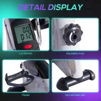 Soozier Portable Mini Exercise Bike Desk Pedal Indoor Cycle Fitness Hand Foot Exercise Machine w/ LCD Display(m-5)