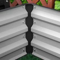 Outsunny 2' x 2' x 1' 2-Piece Raised Garden Bed Box with Steel Frame for Vegetables, Flowers, & Herbs, Grey(m-8)