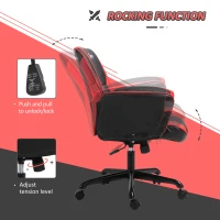 Vinsetto Ergonomic Racing Gaming Chair Faux Leather Office Computer Desk Chair with Mid Back, Armrest, and Adjustable Height, Red(m-4)