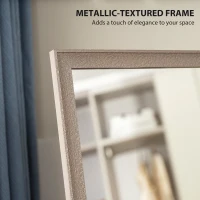 HOMCOM 64" x 21" Rectangular Full Length Mirror with Frame, Free Standing, Wall Mounted or Leaning, Gunmetal Silver(m-6)