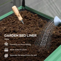 Outsunny Raised Garden Bed with Legs and Cover, Metal Elevated Planter Box with Bottom Shelf and Liner for Vegetables, Green(m-6)