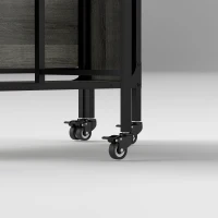 HOMCOM Folding Dining Table, Extendable Kitchen Table for Small Spaces with Storage Shelf and 6 Wheels, Distressed Grey(m-12)