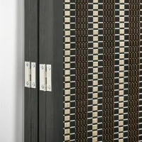HOMCOM 4 Panel Room Divider, 6 Ft Tall Indoor Portable Folding Privacy Screens, Bamboo Hand-Woven Freestanding Partition Wall Divider for Home Office, Brown(m-9)