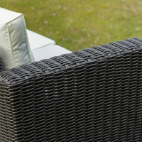 Outsunny 2 Piece Patio Wicker Corner Sofa Set, Outdoor PE Rattan Furniture, with Curved Armrests and Padded Cushions for Balcony, Garden, or Lawn, Beige(m-9)