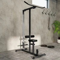 Soozier Multi-Function Power Tower, Lat Pull Down Machine Arm & Back Workout Equipment with Adjustable Pull Rod, Cable Machine Home Fitness Equipment for Women and Men(m-9)
