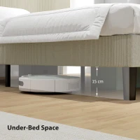 HOMCOM King Size Bed Frame with Adjustable Upholstered Headboard Platform Bed Frame Wood Slat Support Noise Free Light Grey(m-7)