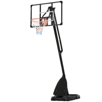Soozier Portable Basketball Hoop, 9.6-11.5FT Screw Jack Height-Adjustable Basketball System with 42'' Backboard and Wheels for Kids Junior Adults Indoor Outdoor Use(m-11)