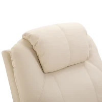 HomCom Faux Leather Heated Massage Recliner Chair with Remote - Cream White(m-8)