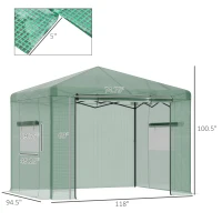 Outsunny 10' x 8' Portable Walk-in Greenhouse, Folding Pop-up, Outdoor Canopy Hot House, Roll-Up Zipper Door & 2 Ventilating Side Windows for Growing Flowers, Herbs, Vegetables, Saplings, Succulents(m-5)