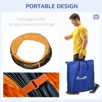 PawHut Dog Tunnel, 13 Foot Long, 24" Open Pet Agility Equipment with 2 Support Brackets, Carrying Bag, Orange(m-5)
