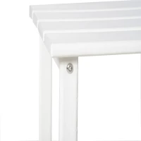 Outsunny Patio Side Table, 15" Square Outdoor End Table, HDPE Plastic Tea Table for Adirondack Chair, Backyard or Lawn, White(m-9)