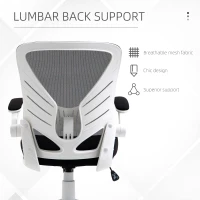 Vinsetto Mid-Back Mesh Home Office Chair Computer Task Ergonomic Desk Chair with Lumbar Back Support, Flip-Up Arm, and Adjustable Height, Black(m-7)