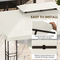 Outsunny 13' x 10' Gazebo Replacement Canopy 2 Tier Top UV Cover Pavilion Garden Patio Outdoor, Cream White (TOP ONLY)(m-5)