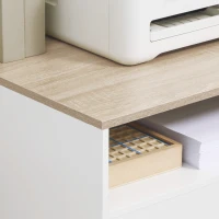 HOMCOM Printer Stand Multipurpose Moveable Filing Cabinet with Ample Inner Storage Space & 4 Easy-Rolling Wheels, White(m-7)