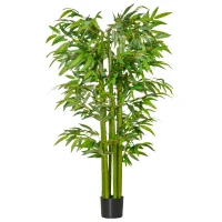 HOMCOM 5.3ft Artificial Tree, Indoor Fake Bamboo with Pot, for Home, Office, and Living Room Decor(m-2)