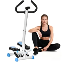 Soozier Twist Stepper Exercise Machine with Adjustable Resistance, LCD Screen - White & Blue(m-9)