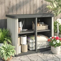 Outsunny 127 Gallon Outdoor Storage Cabinet, UV Resistant Garden Storage Container for Patio, Porch, Poolside, Grey(m-8)