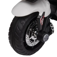 Aosom Kids Electric Pedal Motorcycle Ride-On Toy 6V Battery Powered w/ Music Horn Headlights Motorbike for 37–60 M White(m-10)