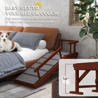 PawHut Wooden Dog Ramp with Removable Guardrails, Non-Slip Surface, 49" Long, Brown(m-11)