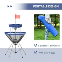 Soozier Portable Disc Golf Basket Target with 12-Chain, Easy Carry Bag, Dark Blue(m-6)