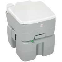 HOMCOM Outdoor Portable Travel Toilet Flushable Tank with Level Indicator  3 Way Pistol for Camping Boating Roadtripping 5.3 Gallon (20L)(m-2)