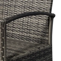 Outsunny Patio Furniture Set, 4 Piece Indoor Outdoor PE Wicker Conversation Set with Chairs, Loveseat Sofa, Cushions, Light Gray(m-9)