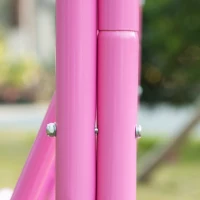 Outsunny 2-Seat Kids Porch Swing Chair, Children Outdoor Patio Furniture Lounge Chair for Garden, with Adjustable Canopy, Seat Belt, Mermaid Pattern, for 3-6 Years Old, Pink(m-10)