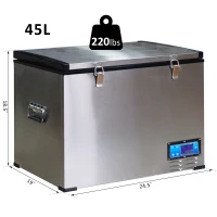 HOMCOM 12V/24V Portable Car Freezer Refrigerator Mini Fridge Cooler - 45 Liter(m-3)