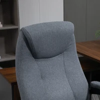 Vinsetto Fabric Home Office Chair, Computer Desk Chair with Tilt Function, Executive Chair with 360° Swivel, Adjustable Height, Padded Armrests and Headrest, Gray(m-12)
