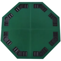 HOMCOM 48" Octagon Blackjack Poker Game Table Top Folding 8 Player Fit Various Desktop(m-11)