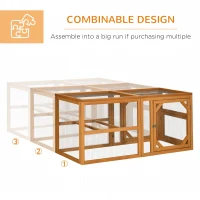 PawHut 55" Wooden Chicken Coop Add-on Expansion, Mini Chicken Coop Outdoor Chicken Run Hen House with Combinable Design(m-7)