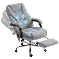 Vinsetto Massage Office Chair, Reclining Computer Chair with Adjustable Height and Footrest, Grey(m-9)