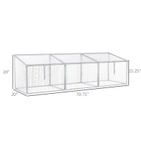 Outsunny 71" Outdoor Cold Frame with Adjustable Roof, Mini Greenhouse with Polycarbonate Panels, and Rain Resistant Aluminum Frame, Small Nursery for Seedlings, Herbs & Flowers(m-3)
