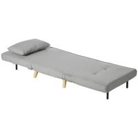 HOMCOM Chair Bed W/ Adjustable Backrest, 2-in-1 Multi-Functional Sofa Bed, Gray(m-1)
