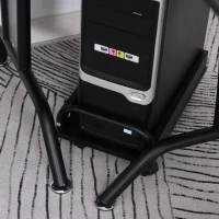 HOMCOM L-Shaped Corner Computer Office Desk Workstation with Elevated Shelf, Rolling Keyboard Tray, & Convenient CPU Stand, Black(m-8)