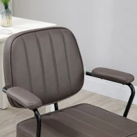 Vinsetto Microfiber Office Chair Desk Chair with 360 Degree Swivel Wheels Adjustable Height Tilt Function Light Brown(m-8)