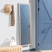 HOMCOM 64" x 21" Rectangular Full Length Mirror with Frame, Free Standing, Wall Mounted or Leaning, Gunmetal Silver(m-8)