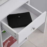 Vinsetto Mobile Printer Stand, Rolling File Cabinet Cart with Wheels, Adjustable Shelf, Drawer and CPU Stand, White(m-7)