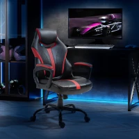 Vinsetto Racing Style Gaming Chair Ergonomic High Back Computer Office Chair PU Leather with 360° Swivel Rocking Adjustable Height Padded Armrest Red(m-2)