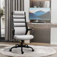 Vinsetto High Back Ergonomic Home Office Desk Chair with Spandex Fabric, Computer Task Chair with Ladder Back, Thick Padding and 360 Swivel Wheels, Grey(m-3)