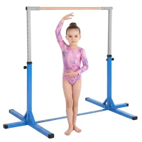 Soozier Gymnastics Bar for Kids, Adjustable Height Kip Bar for Home, Blue(m-11)