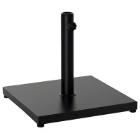 Outsunny 40 lbs Steel Square Umbrella Base Stand w/ Adjustable Knob Parasol Stand Garden Patio Outdoor Home, Black(m-2)