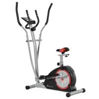 Soozier 2-in-1 Elliptical and Bike Cross Trainer with LCD Screen and Magnetic Resistance for Home Gym Use, 264 lbs Weight Capacity(m-11)