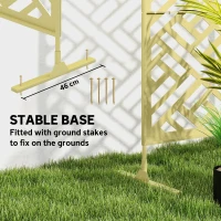 Outsunny Metal Outdoor Privacy Screen, Freestanding Outdoor Divider with Stand, 79" x 47", Gold(m-6)
