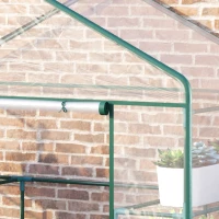 Outsunny 56" x 29" x 77" Portable Walk-in Greenhouse Garden Flower Plant Growing Warm House w/ 4 Tier Shelves and Roll Up Zippered Door, Transparent(m-9)