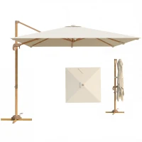 Outsunny 10 FT Patio Cantilever Umbrella, Outdoor Offset Umbrella with 360° Rotation, Outdoor Market Umbrella with Crank and Tilt(m-9)