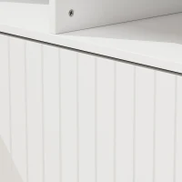 HOMCOM Lateral Office Filing Cabinet, 1-Drawer File Cabinet with Open Storage Shelves, Adjustable Hanging Bars, White(m-11)