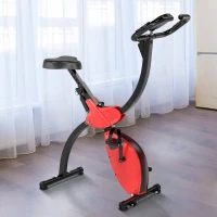 Soozier Foldable Upright Training X-Bike With Magnetic Resistance, Exercise Cycling Bicycle for Cardio, Aerobic Exercise, Red(m-10)