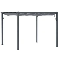 Outsunny 10' x 10' Outdoor Retractable Pergola Canopy, Aluminum Patio Pergola, Backyard Shade Shelter for Garden & Parties, Gray(m-11)